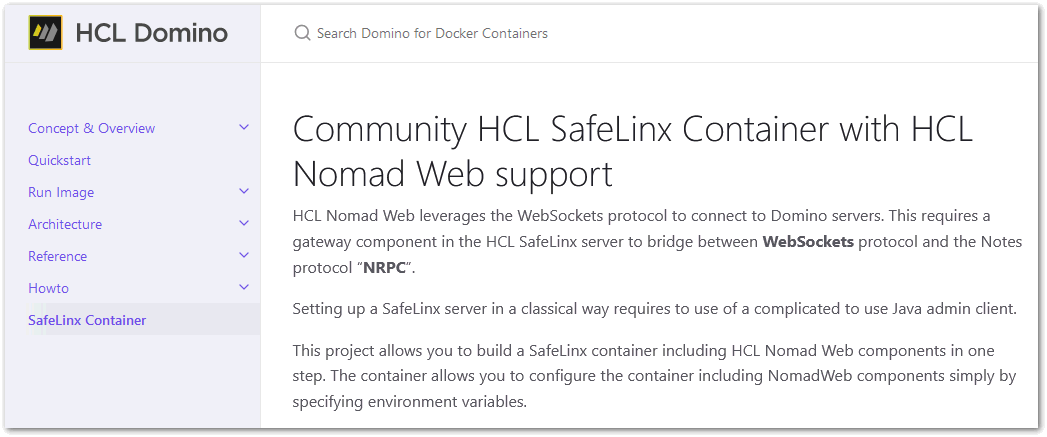 Image:Community HCL SafeLinx Container with HCL Nomad Web support 