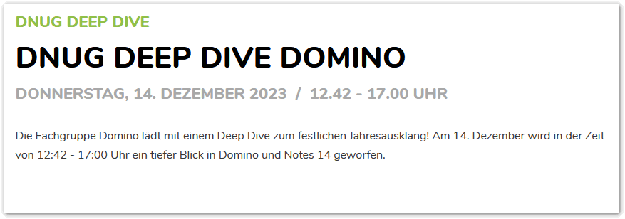 Image:DNUG 4 hours Notes / Domino V14 Deep Dive