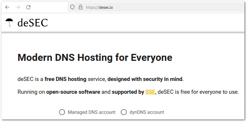 Image:Free DNS provider deSEC e.V. supported by Domino CertMgr 