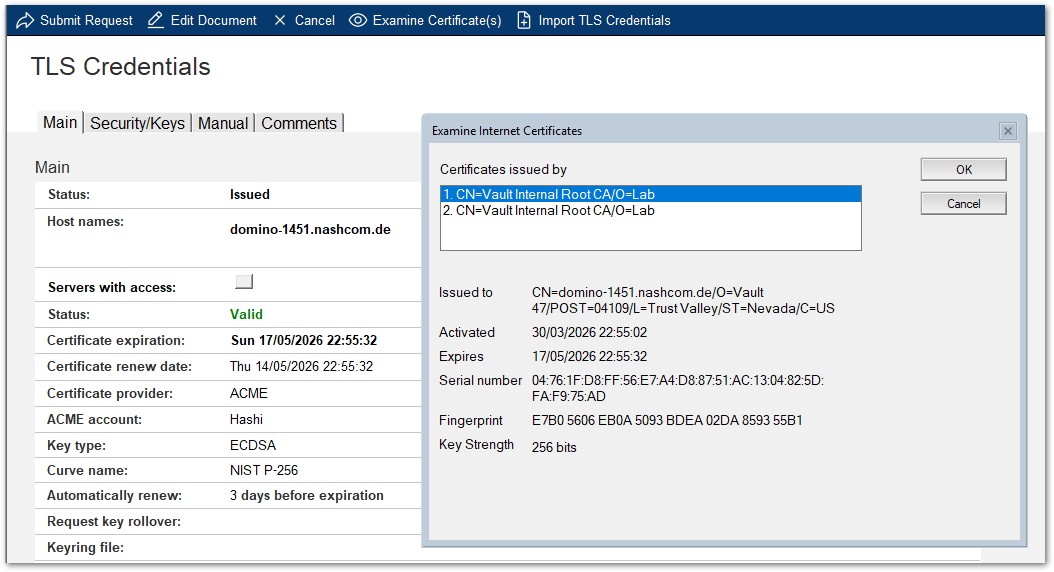 Image:HashiCorp ACME with Domino CertMgr – a Beautiful Combination