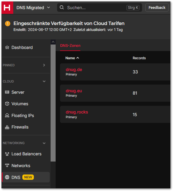 Image:Hetzner is moving their DNS to the Cloud Console / Update your DNS TXT API integrations