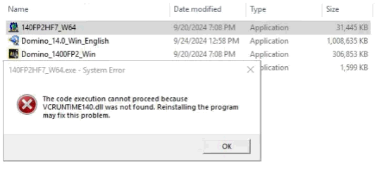 Image:Hotfix VCRUNTIME140.dll 32bit dependency solved for future HFs