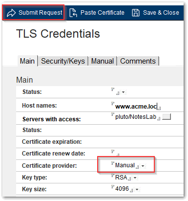 Image:How to create exportable TLS Credentials with Domino 12.0.1