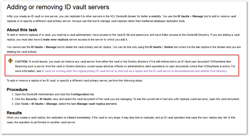 Image:Important: Domino ID Vault -- Don’t remove old servers if still referenced in user documents
