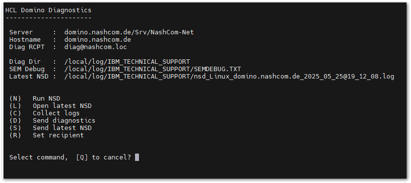Image:New Domino on Linux diagnostic script