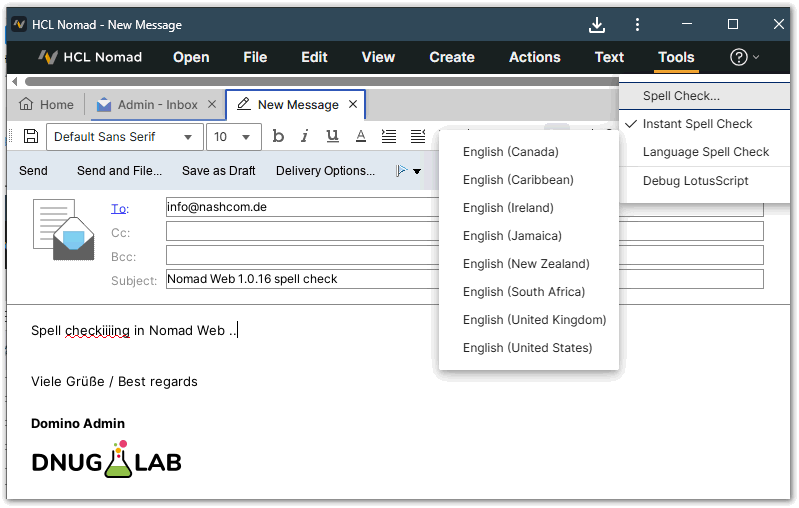 Image:Nomad Web 1.0.16 Spell Check and LS2CAPI support