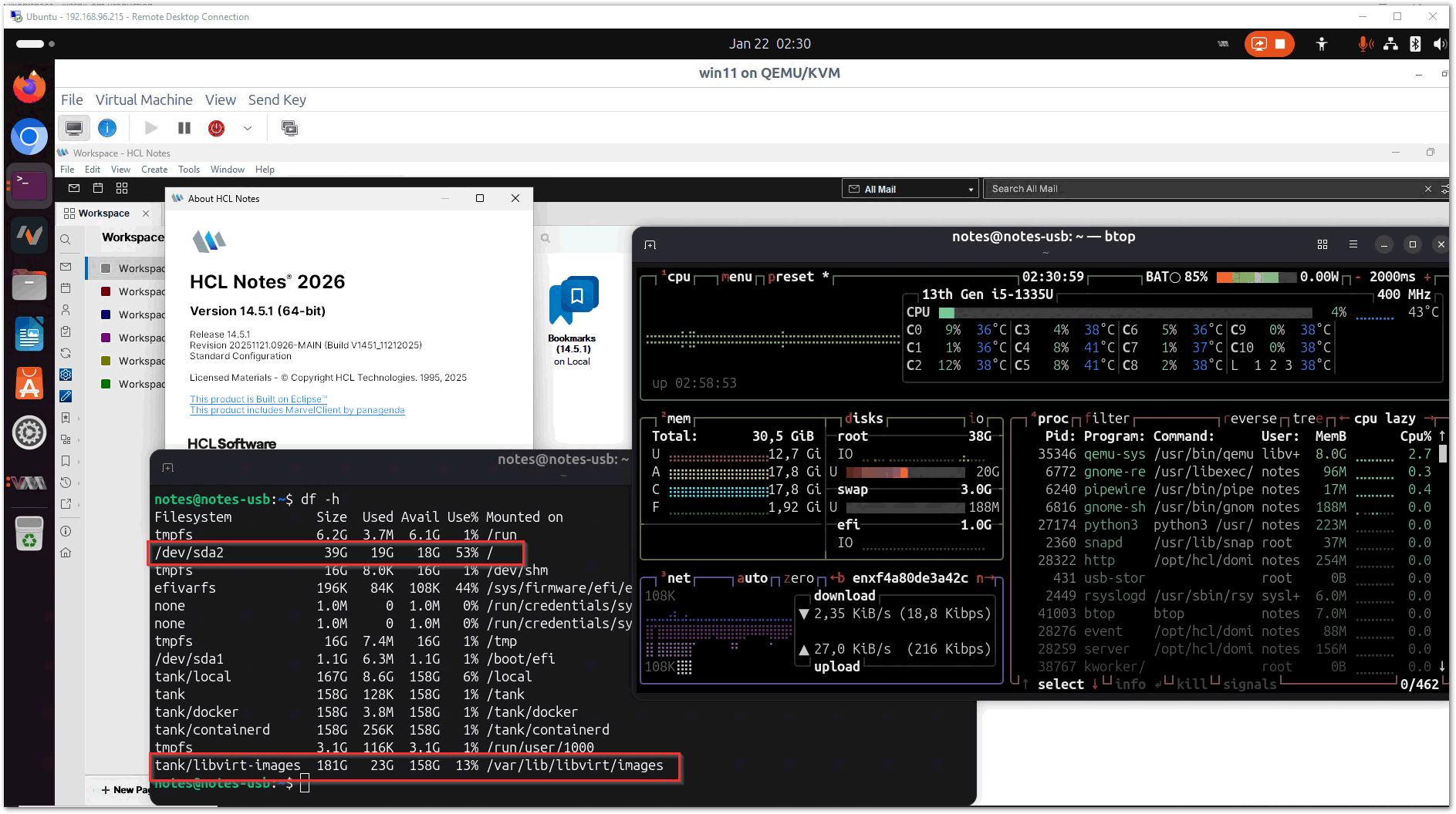 Image:Virtualization at it’s best -- Windows 11 on Ubuntu Desktop using KVM